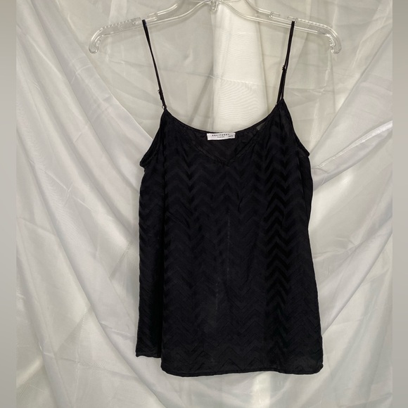 EQUPMENT SILK CAMI Black Chevron Adjustable Straps XS - Picture 3 of 5